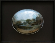 J P Ugarte - Paysage - encre et acrylique sur verre Napoléon - 2011 - 34 x 44 cm